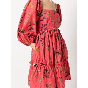 CARA CARA red mini Ip Ip Floral-Print Minidress in small